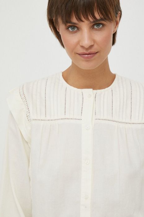 Бавовняна сорочка Pepe Jeans жіноча колір бежевий regular (3673856)