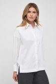 Бавовняна сорочка Max Mara Leisure жіноча колір білий relaxed класичний комір (3613854)