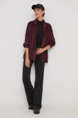 Вельветова сорочка Deha колір бордовий relaxed класичний комір