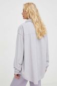 Бавовняна сорочка American Vintage жіноча колір сірий relaxed класичний комір (3582376)
