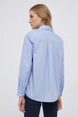 Бавовняна сорочка Sisley жіноча relaxed класичний комір колір блакитний