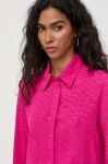 Сорочка з домішкою шовку Pinko колір рожевий regular класичний комір