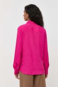 Сорочка з домішкою шовку Pinko колір рожевий regular класичний комір