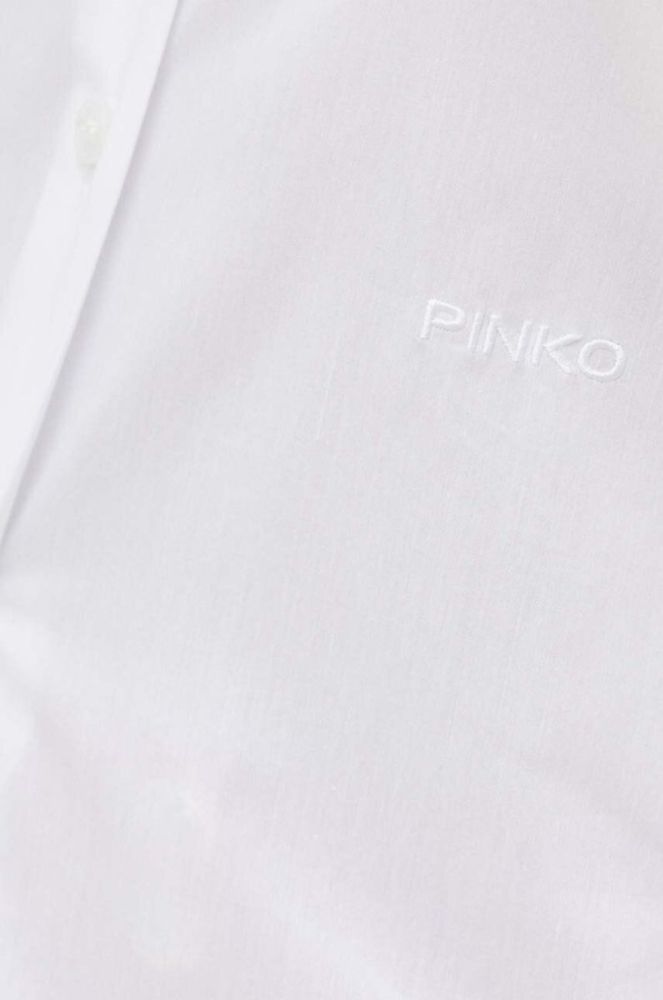 Сорочка Pinko жіноча колір білий regular класичний комір фото 5