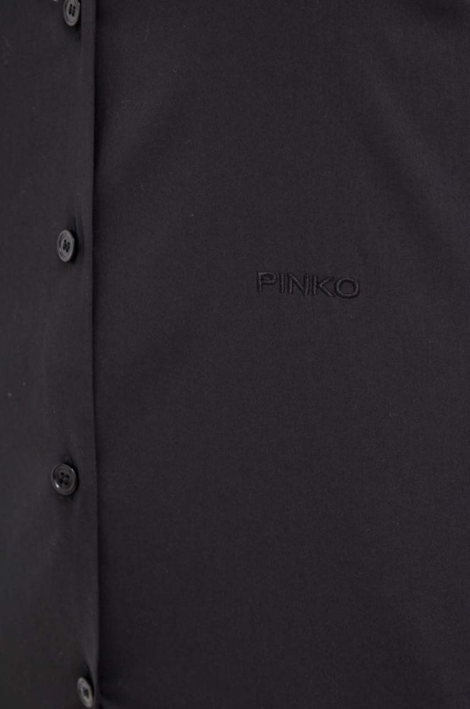 Сорочка Pinko жіноча колір чорний regular класичний комір (3528001) фото 5