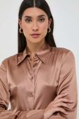 Шовкова сорочка Pinko колір бежевий regular класичний комір (3621565)
