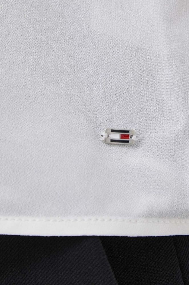 Блузка Tommy Hilfiger жіноча колір білий однотонна (3496562) фото 5