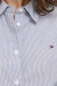 Бавовняна сорочка Tommy Hilfiger жіноча колір синій regular класичний комір (3617503)