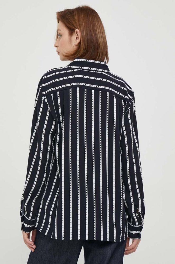 Сорочка Tommy Hilfiger жіноча колір синій relaxed класичний комір (3597701) фото 3