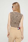 Блузка Tommy Jeans жіноча колір бежевий візерунок (3592835)