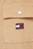 Бавовняна сорочка Tommy Jeans жіноча колір бежевий regular класичний комір