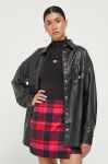 Сорочка Tommy Jeans жіноча колір чорний relaxed класичний комір (3429254)