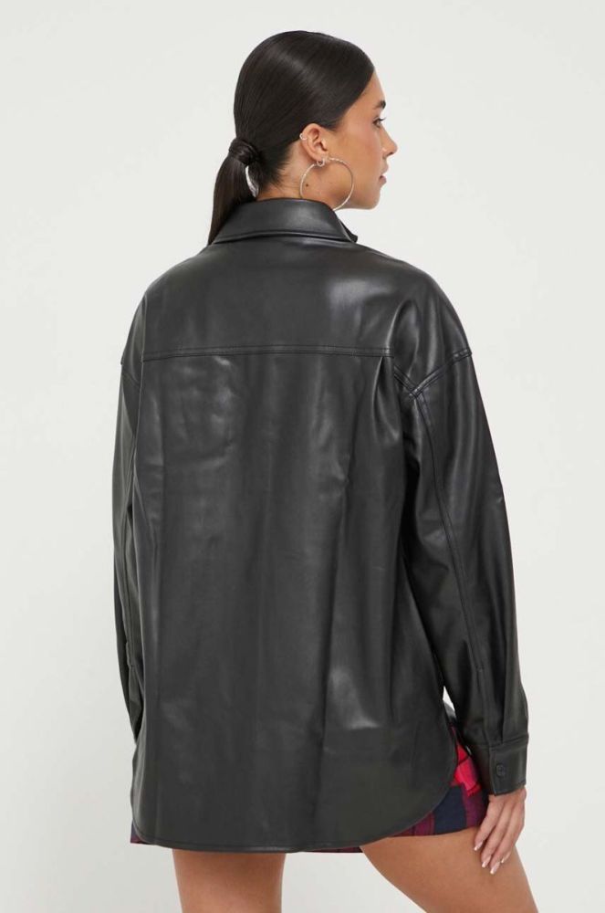 Сорочка Tommy Jeans жіноча колір чорний relaxed класичний комір (3429254) фото 3