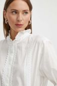 Бавовняна сорочка BA&SH жіноча колір білий regular зі стійкою