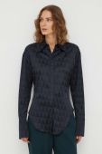 Сорочка Tiger Of Sweden жіноча колір синій regular класичний комір