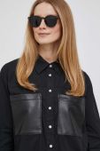 Бавовняна сорочка Dkny жіноча колір чорний relaxed класичний комір (3477255)