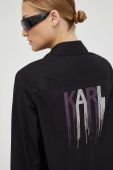 Бавовняна сорочка Karl Lagerfeld жіноча колір чорний regular класичний комір (3503859)