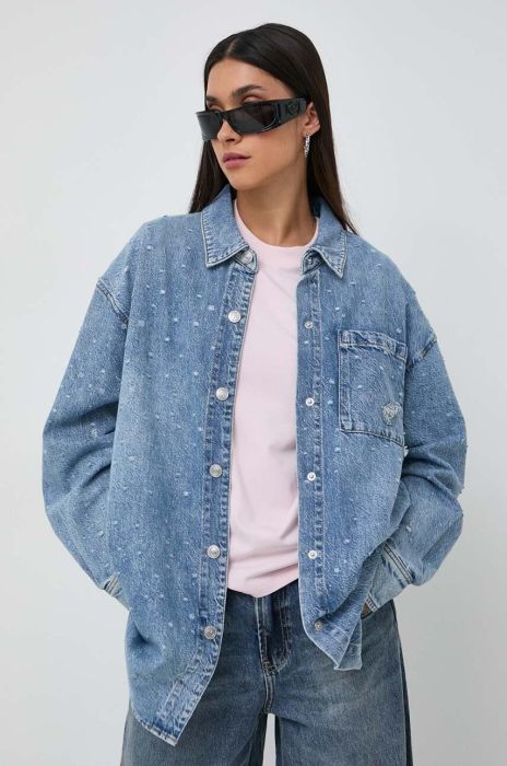 Джинсова сорочка Miss Sixty жіноча relaxed класичний комір колір блакитний (3625184)