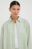 Бавовняна сорочка Stine Goya Mia жіноча колір зелений relaxed класичний комір