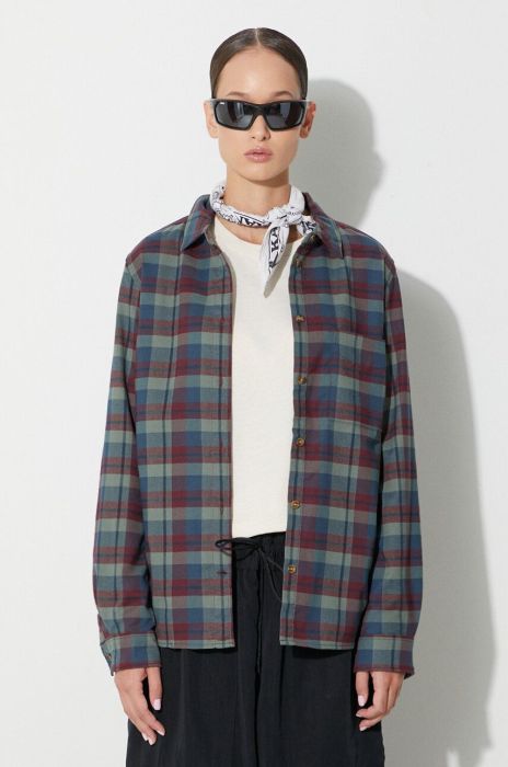 Сорочка Fjallraven Singi жіноча колір зелений regular класичний комір (3631684)