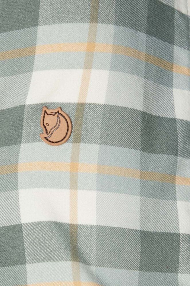 Сорочка Fjallraven Singi жіноча колір зелений regular класичний комір (3631846) фото 6