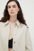 Сорочка Lovechild жіноча колір бежевий relaxed класичний комір