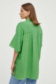 Бавовняна сорочка American Vintage жіноча колір зелений relaxed класичний комір (3582399)