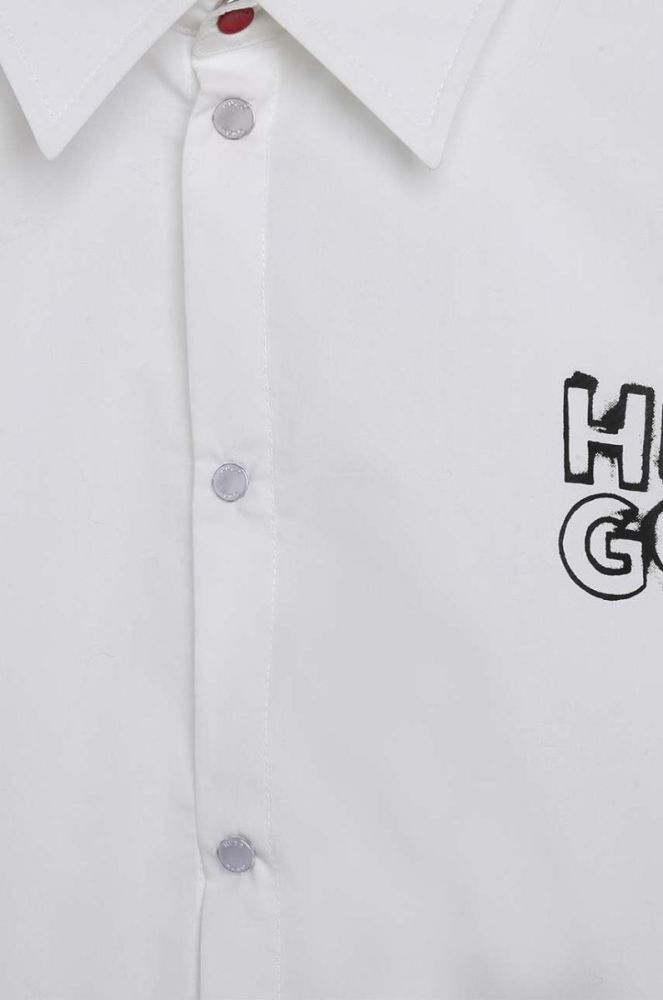 Дитяча бавовняна сорочка HUGO колір білий (3424242) фото 3