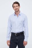 Бавовняна сорочка Seidensticker чоловіча slim класичний комір колір блакитний (3533114)