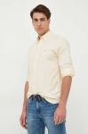 Сорочка Tommy Hilfiger чоловіча колір бежевий regular комір button-down Сорочка Tommy Hilfiger чоловіча колір бежевий regular комір button-down
