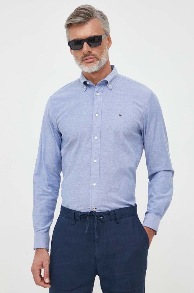 Сорочка Tommy Hilfiger чоловіча regular комір button-down колір блакитний