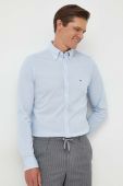 Бавовняна сорочка Tommy Hilfiger чоловіча slim комір button-down колір блакитний (3372703)