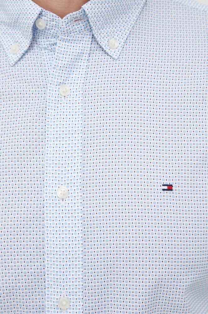 Бавовняна сорочка Tommy Hilfiger чоловіча regular комір button-down колір блакитний (3272216) фото 2