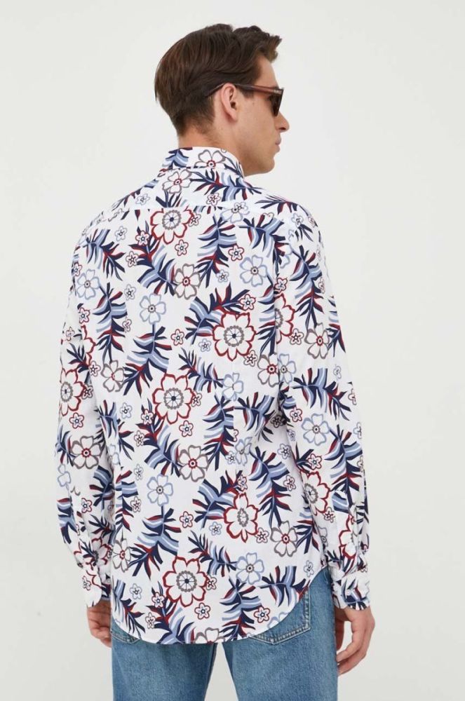 Бавовняна сорочка Tommy Hilfiger чоловіча slim класичний комір колір барвистий (3324887) фото 4