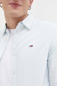 Бавовняна сорочка Tommy Jeans чоловіча regular класичний комір колір блакитний (3259890)