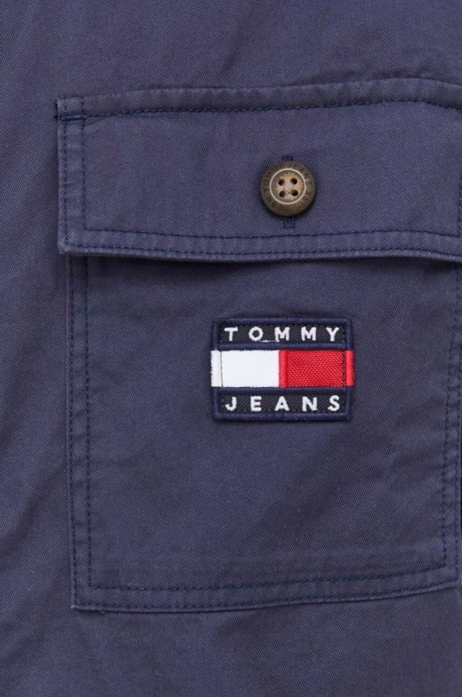 Бавовняна сорочка Tommy Jeans чоловіча колір синій relaxed класичний комір (3281847) фото 6