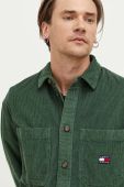 Вельветова сорочка Tommy Jeans колір зелений relaxed класичний комір (3324908)
