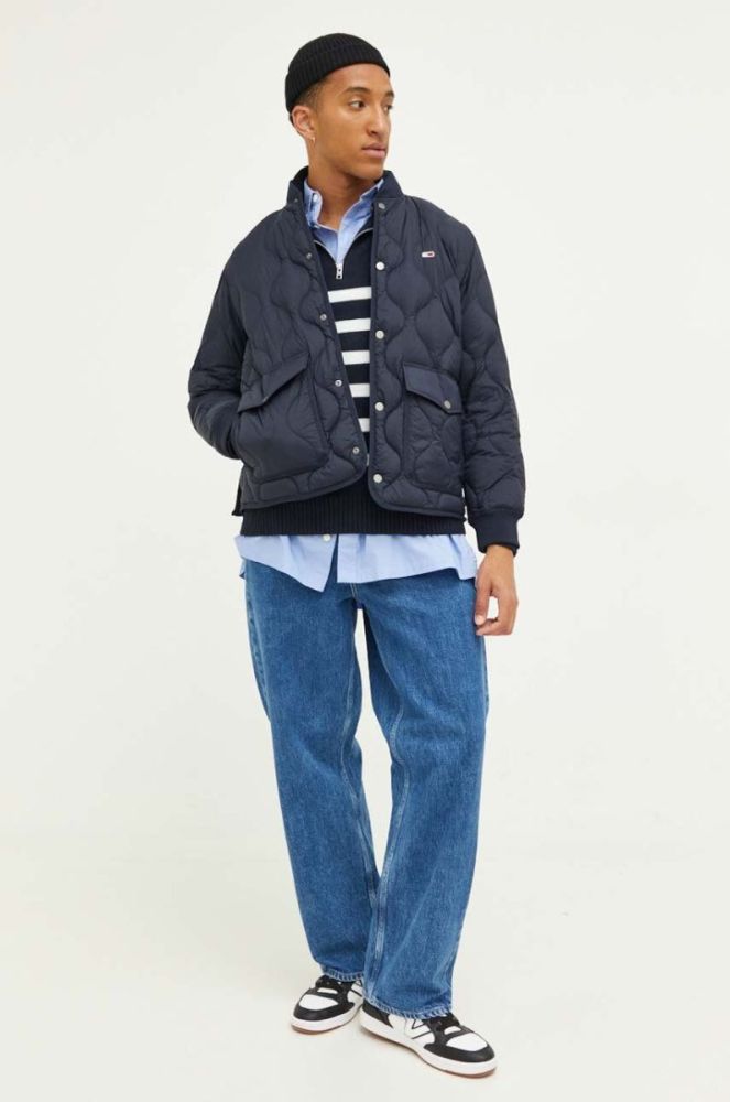 Бавовняна сорочка Tommy Jeans чоловіча relaxed комір button-down колір блакитний (3324958) фото 4