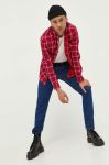 Бавовняна сорочка Tommy Jeans чоловіча колір червоний regular класичний комір Бавовняна сорочка Tommy Jeans чоловіча колір червоний regular класичний комір