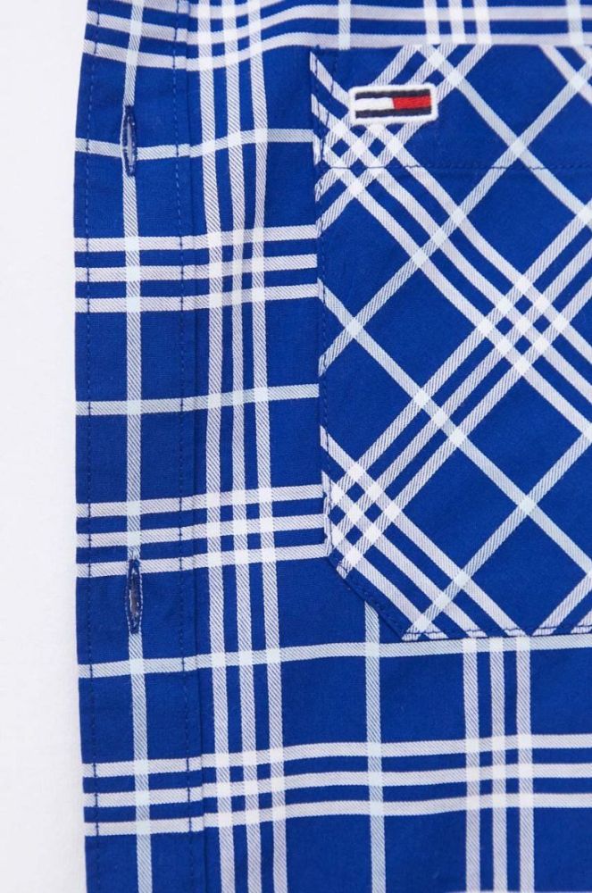 Бавовняна сорочка Tommy Jeans чоловіча колір синій regular класичний комір (3281862) фото 2