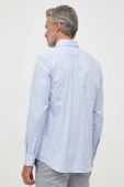 Бавовняна сорочка BOSS чоловіча slim з італійським коміром колір блакитний (3335142)