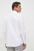 Бавовняна сорочка BOSS чоловіча колір білий slim класичний комір