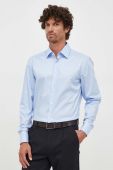Бавовняна сорочка BOSS чоловіча slim класичний комір колір блакитний (3372740)