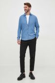 Бавовняна сорочка BOSS чоловіча slim класичний комір колір блакитний (3360054)