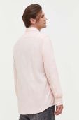 Бавовняна сорочка HUGO чоловіча колір рожевий slim класичний комір