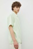 Сорочка з льону Samsoe Samsoe Avan колір зелений regular класичний комір