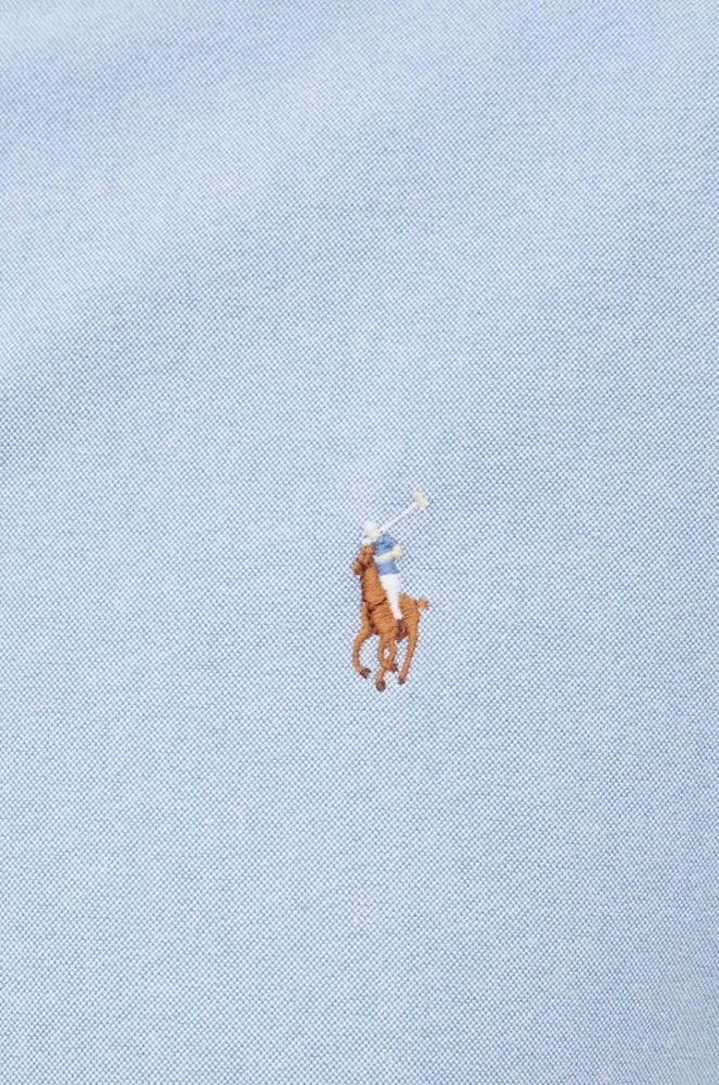 Бавовняна сорочка Polo Ralph Lauren чоловіча regular комір button-down колір блакитний (3274300) фото 5