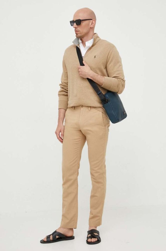 Сорочка Polo Ralph Lauren чоловіча колір білий slim комір button-down (3259948) фото 3