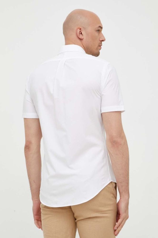 Сорочка Polo Ralph Lauren чоловіча колір білий slim комір button-down (3259948) фото 4