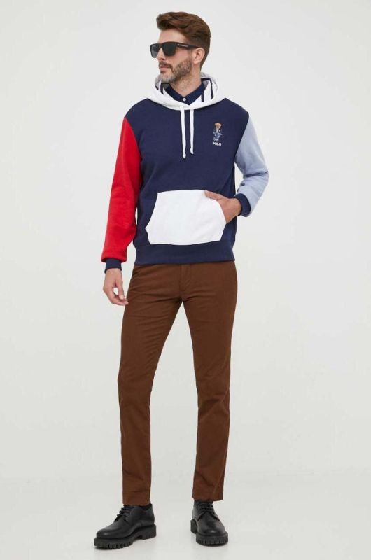 Сорочка Polo Ralph Lauren чоловіча колір синій slim комір button-down (3259910) фото 2